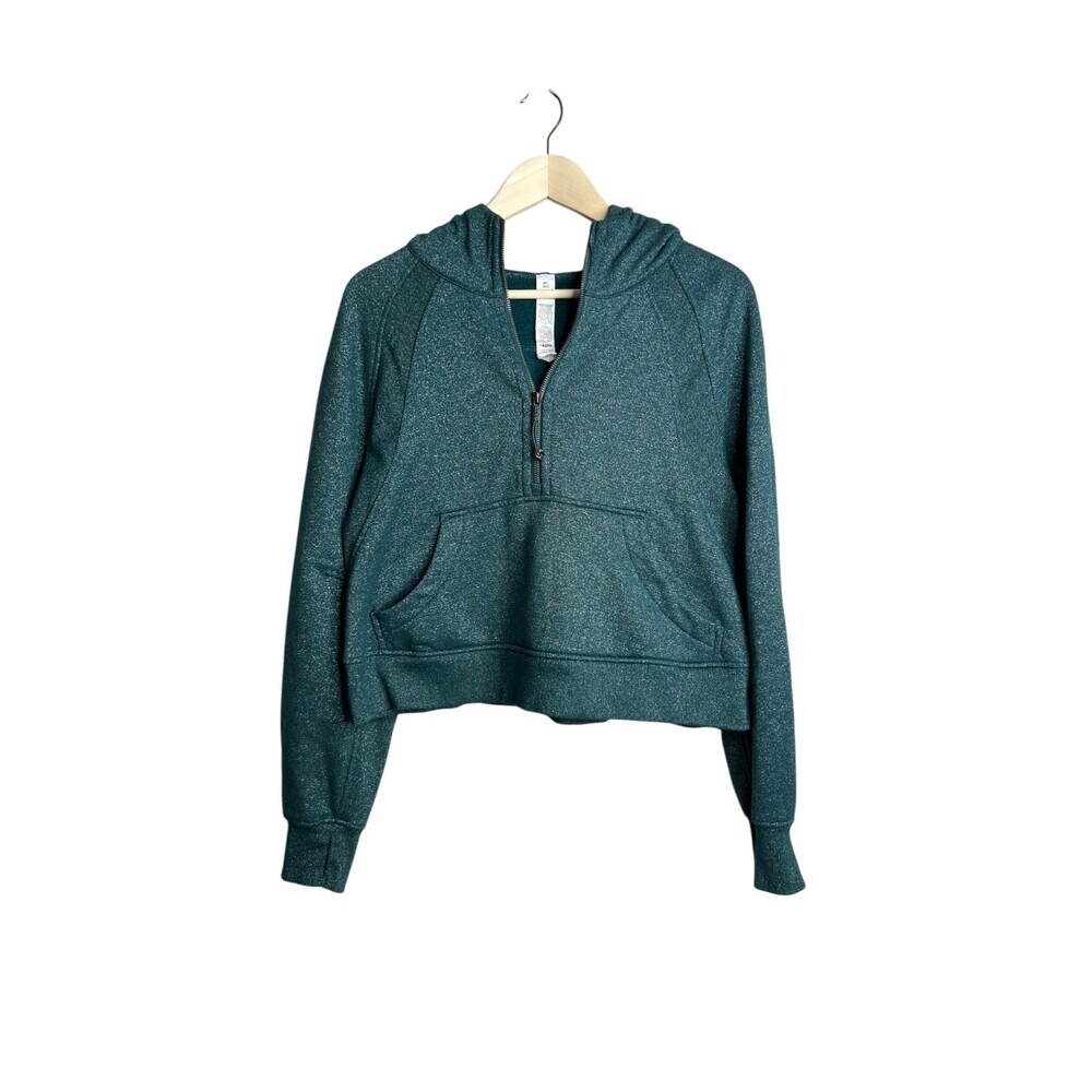 Lululemon Scuba Oversized Half Zip Hoodie Spark Storm Teal M/L Metallic Rare - Picture 2 of 7